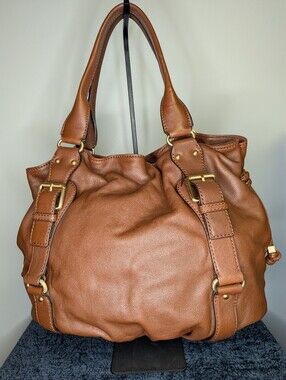 NWT Michael Kors Lattington Large Leather Drawstring Tote Bag Mocha MSRP $428
